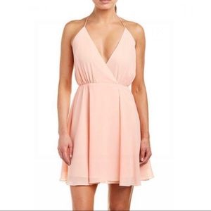 NEW HAUTE HIPPIE PINK WRAP EFFECT MINI DRESS